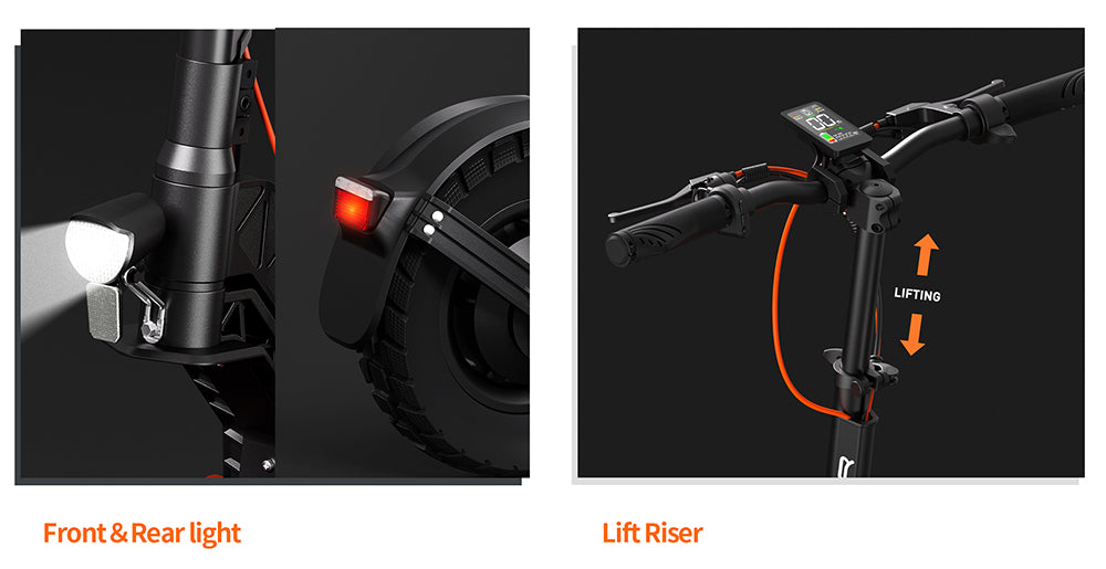 Elektrická koloběžka JOYOR S5 s certifikací ABE, 10palcové pneumatiky, motor 500 W, 20 km/h, baterie 48 V 13 Ah, dojezd 40–55 km, dvojité kotoučové brzdy
