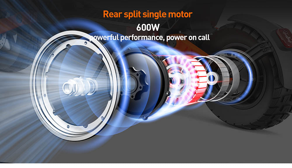 Elektrická koloběžka JOYOR S5-Z, baterie 48 V 13 Ah, motor 600 W, pneumatiky 10*3,0 palce, rychlost 25 km/h, dojezd 55 km, rám z hliníkové slitiny, 6 světel, směrová světla, dvojitá kotoučová brzda - černá