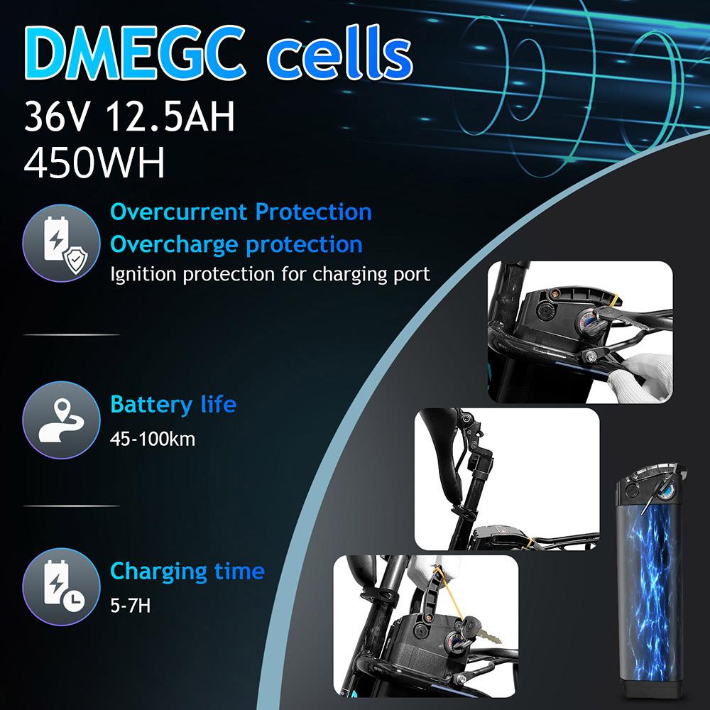 KAISDA K7 20*1,95 palcový skládací elektrický moped, horské kolo, motor 350 W, SHIMANO, 21 rychlostí, ovládání přes aplikaci - bílý