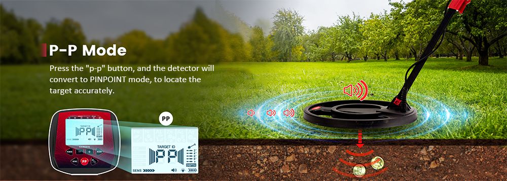 Detektor kovů KAIWEETS EXPLORER X I, 6 režimů detekce, LCD displej, nastavitelná dlouhá stopka, vodotěsná cívka IP68