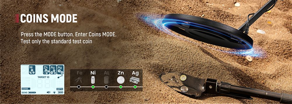 Detektor kovů KAIWEETS EXPLORER X I, 6 režimů detekce, LCD displej, nastavitelná dlouhá stopka, vodotěsná cívka IP68