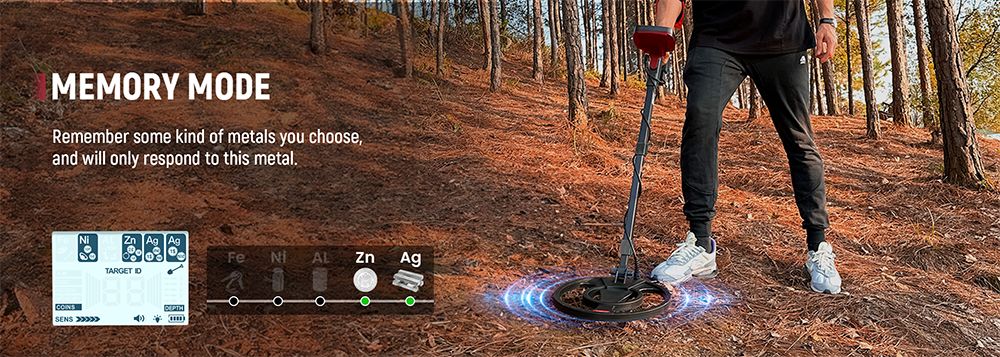 Detektor kovů KAIWEETS EXPLORER X I, 6 režimů detekce, LCD displej, nastavitelná dlouhá stopka, vodotěsná cívka IP68