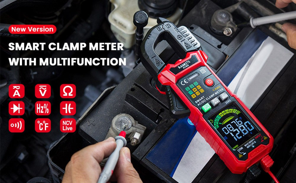 KAIWEETS KC602 Inteligentní digitální klešťový měřič, 6000 číslic True-RMS, automatický rozsah, AC/DC proud, detekce NCV