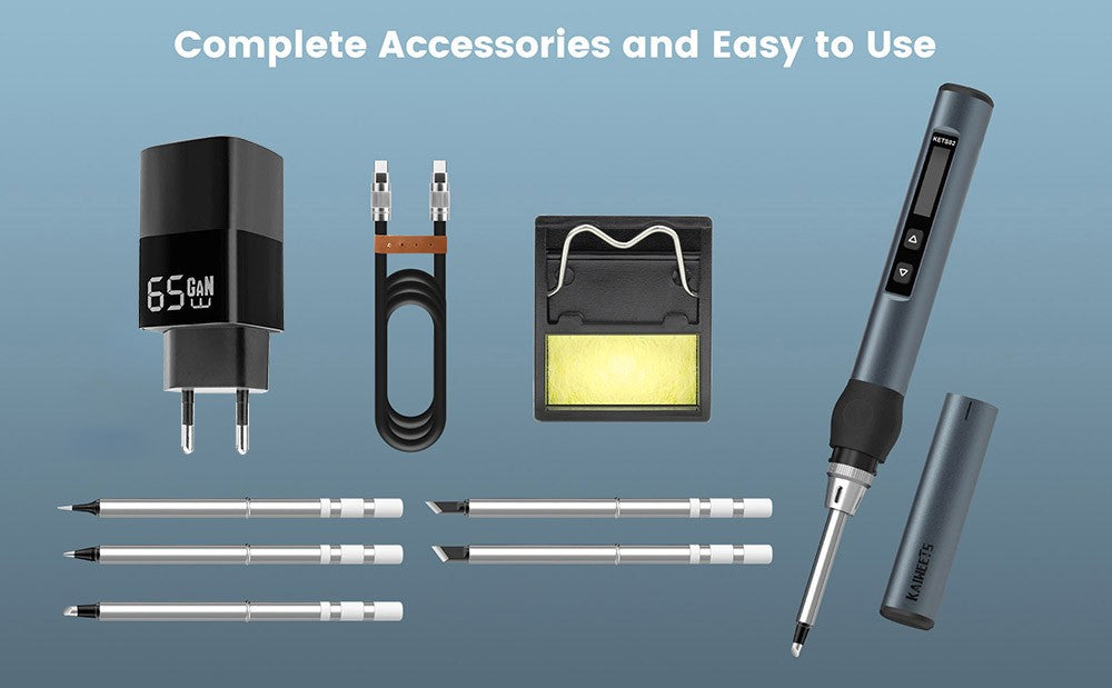KAIWEETS KETS02 Chytrá digitální páječka, provozní napětí 9-20 V, přesná regulace teploty, režim spánku, dětský zámek, OLED displej