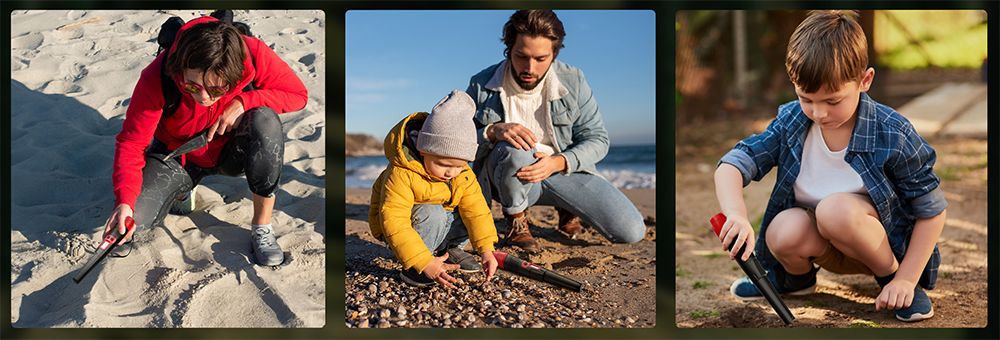 Detektor kovů KAIWEETS PREC-POINTER I Pinpointer, detekce 360°, vodotěsný IP68, LCD displej a svítilna, 3 režimy upozornění