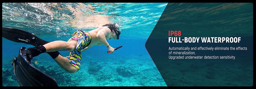 Detektor kovů KAIWEETS PREC-POINTER I Pinpointer, detekce 360°, vodotěsný IP68, LCD displej a svítilna, 3 režimy upozornění