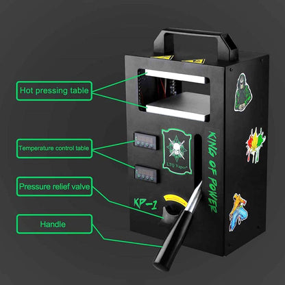 LTQ Vapor KP-1 Rosin Heat Press Machine, Dual 4.5*4.7in Heating Plates, 1000W, 4 Heating Rods, Digital Temperature Control, for Rosin and Dried Flowers