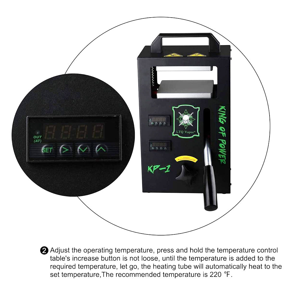 LTQ Vapor KP-1 Rosin Heat Press Machine, Dual 4.5*4.7in Heating Plates, 1000W, 4 Heating Rods, Digital Temperature Control, for Rosin and Dried Flowers