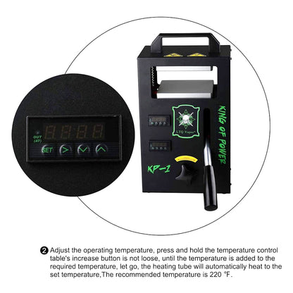 LTQ Vapor KP-1 Rosin Heat Press Machine, Dual 4.5*4.7in Heating Plates, 1000W, 4 Heating Rods, Digital Temperature Control, for Rosin and Dried Flowers
