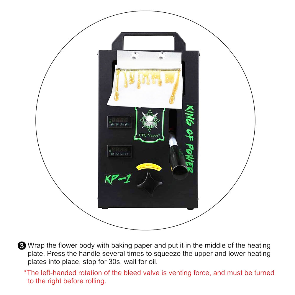 LTQ Vapor KP-1 Rosin Heat Press Machine, Dual 4.5*4.7in Heating Plates, 1000W, 4 Heating Rods, Digital Temperature Control, for Rosin and Dried Flowers