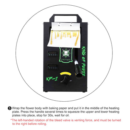 LTQ Vapor KP-1 Rosin Heat Press Machine, Dual 4.5*4.7in Heating Plates, 1000W, 4 Heating Rods, Digital Temperature Control, for Rosin and Dried Flowers