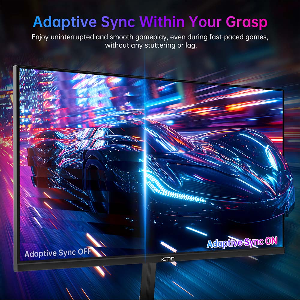 Herní monitor KTC H24F8, 23,8" 1920*1080 16:9 rychlá IPS obrazovka, obnovovací frekvence 180 Hz, doba odezvy 1 ms, kontrastní poměr 1000:1, HDR10, 135 % sRGB, Adaptive-Sync, Dynamic Action Sync, herní asistent, nízká hladina modrého světla a Flicker-free, držák VESA