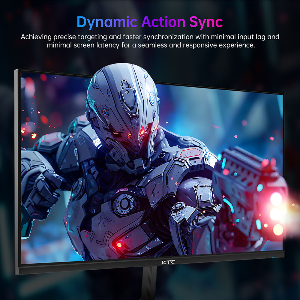 Herní monitor KTC H24F8, 23,8" 1920*1080 16:9 rychlá IPS obrazovka, obnovovací frekvence 180 Hz, doba odezvy 1 ms, kontrastní poměr 1000:1, HDR10, 135 % sRGB, Adaptive-Sync, Dynamic Action Sync, herní asistent, nízká hladina modrého světla a Flicker-free, držák VESA
