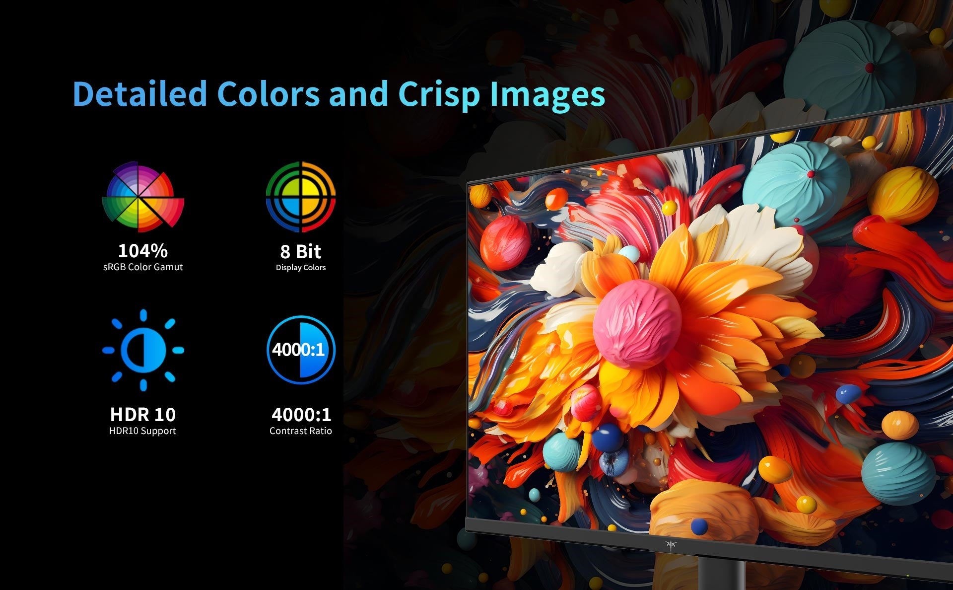 Herní monitor KTC H24V13 s úhlopříčkou 23,8 palce, 100 Hz, 1920 x 1080, 104 % sRGB, AdaptiveSync, VESA, nástěnný držák, nastavení náklonu