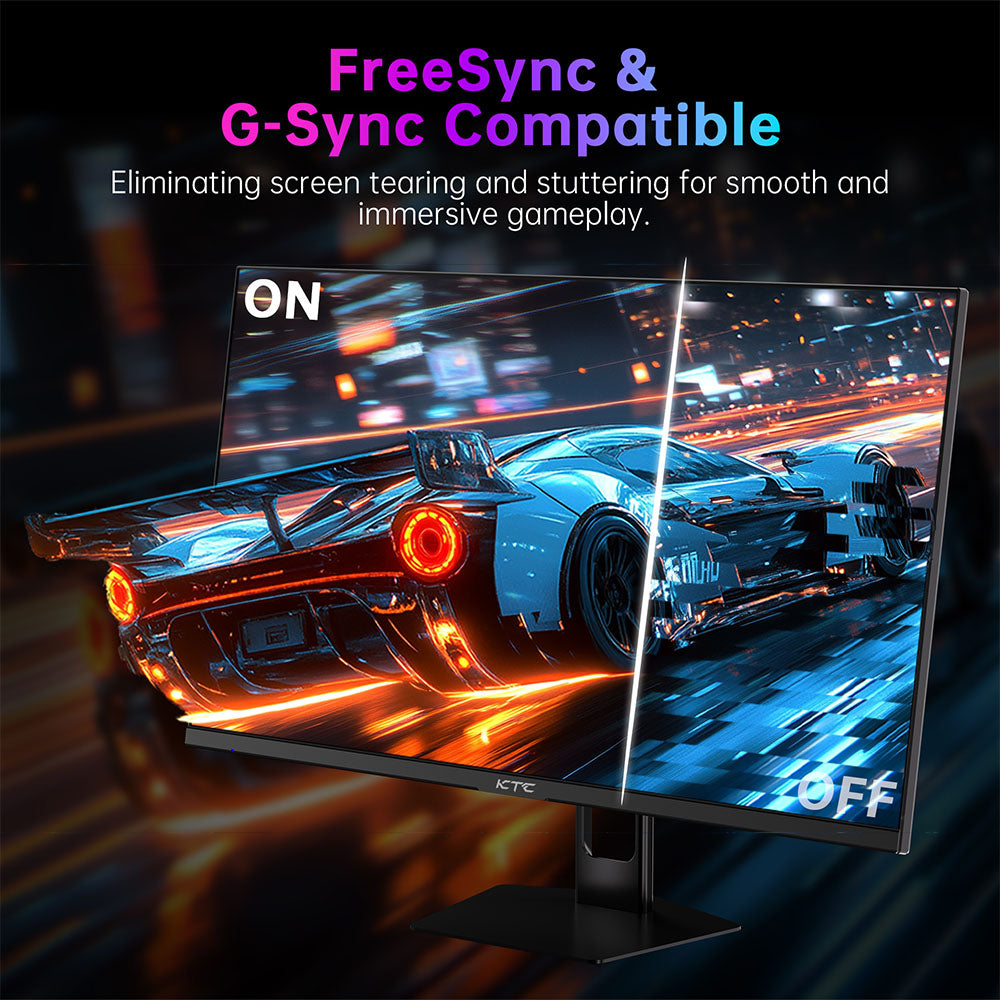 Herní monitor KTC H27E22P, 27palcový FHD FAST VA panel s rozlišením 1920*1080, kontrastní poměr 4000:1, vysoká obnovovací frekvence 280 Hz, doba odezvy 1 ms GTG, FreeSync a G-Sync, HDR10, nízká hladina modrého světla a Flicker-free, 2x HDMI 2.0, 1x DP 1.4, 1x USB 2.0, 1x sluchátka