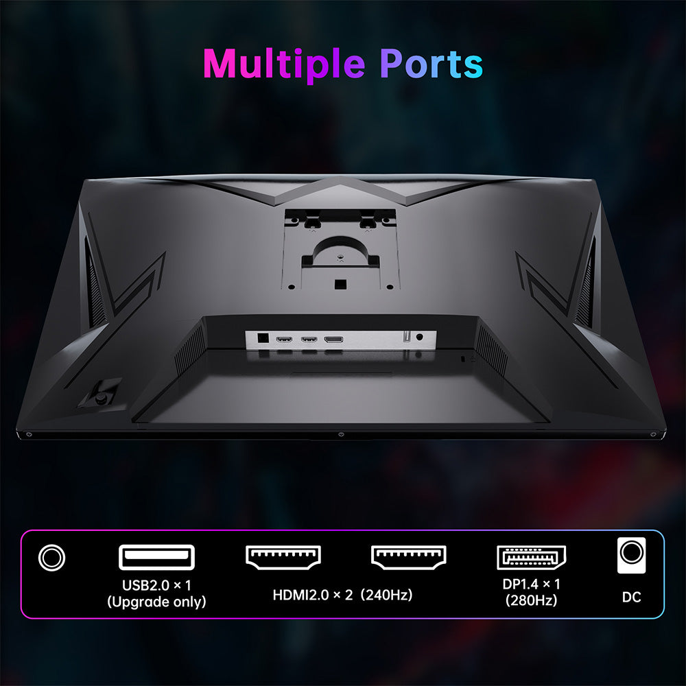 Herní monitor KTC H27E22P, 27palcový FHD FAST VA panel s rozlišením 1920*1080, kontrastní poměr 4000:1, vysoká obnovovací frekvence 280 Hz, doba odezvy 1 ms GTG, FreeSync a G-Sync, HDR10, nízká hladina modrého světla a Flicker-free, 2x HDMI 2.0, 1x DP 1.4, 1x USB 2.0, 1x sluchátka