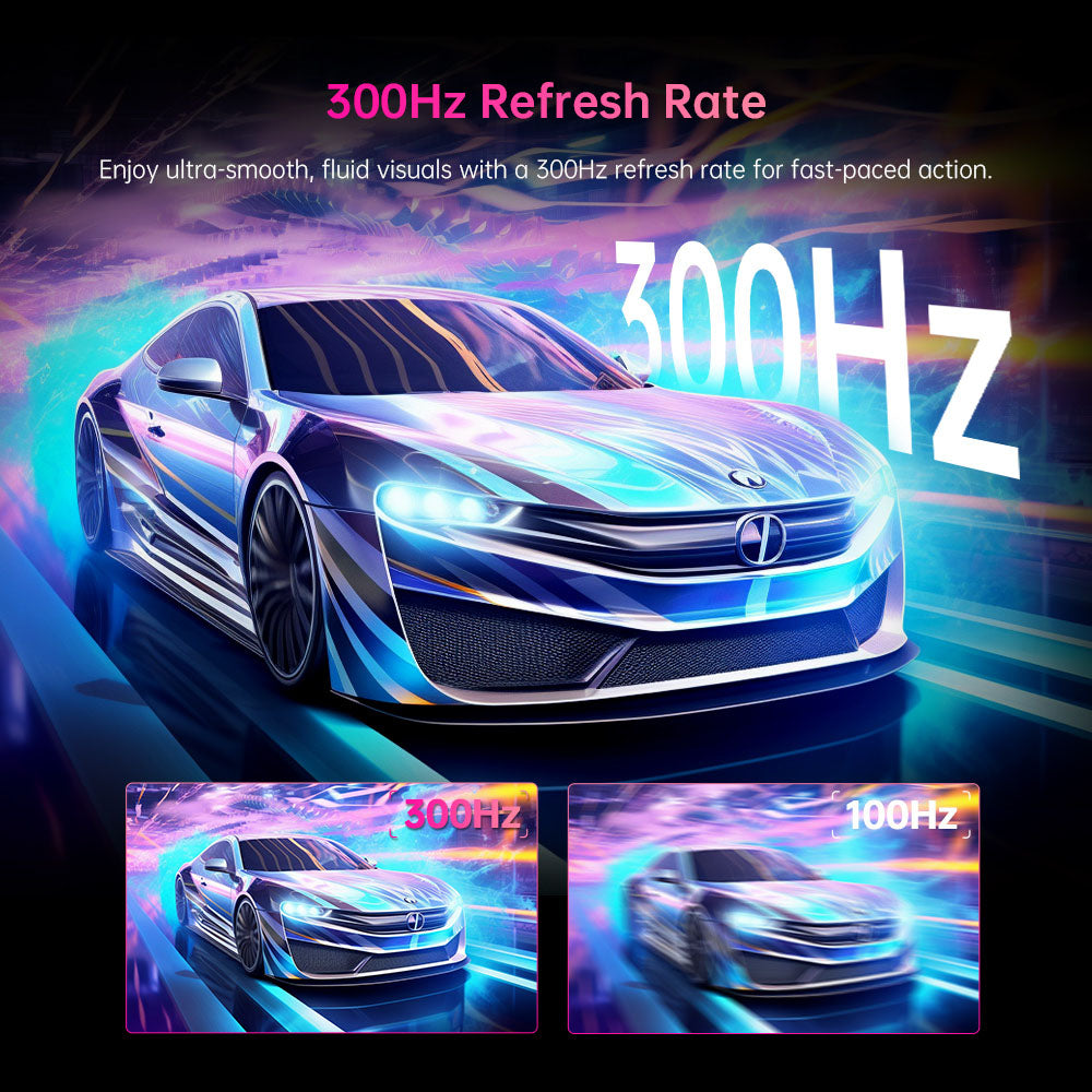 Herní monitor KTC H27E6 27 palců, 2560*1440 QHD rychlá IPS obrazovka, obnovovací frekvence 300 Hz, HDR 400, doba odezvy 1 ms, FreeSync a G-Sync, 144 % sRGB, možnost montáže VESA, 2*HDMI 2.1, 2*DP 1.4, 1*USB 2.0, 1*sluchátka