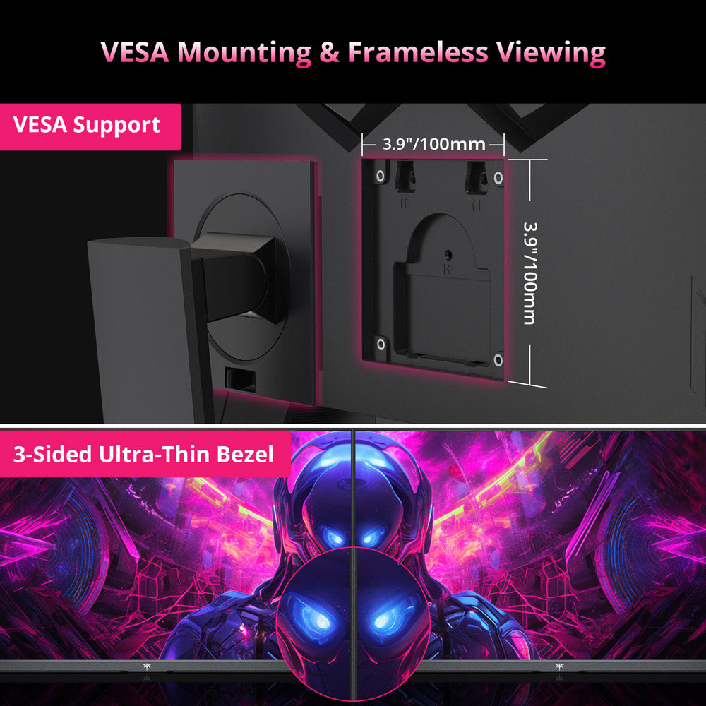 Herní monitor KTC H27P22S 27" s rozlišením 3840x2160 UHD, AUO 7.0, rychlý IPS panel, HDR400, obnovovací frekvence 160 Hz, doba odezvy 1 ms, 132 % sRGB, kompatibilní s FreeSync a G-SYNC, redukce modrého světla, 2x HDMI 2.1, 2x DP 1.4, 1x USB 2.0, nastavitelný stojan a držák VESA