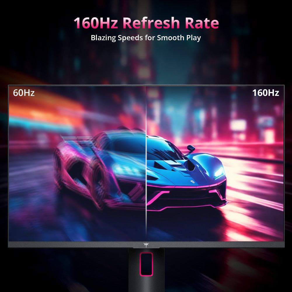 Herní monitor KTC H27P22S 27" s rozlišením 3840x2160 UHD, AUO 7.0, rychlý IPS panel, HDR400, obnovovací frekvence 160 Hz, doba odezvy 1 ms, 132 % sRGB, kompatibilní s FreeSync a G-SYNC, redukce modrého světla, 2x HDMI 2.1, 2x DP 1.4, 1x USB 2.0, nastavitelný stojan a držák VESA