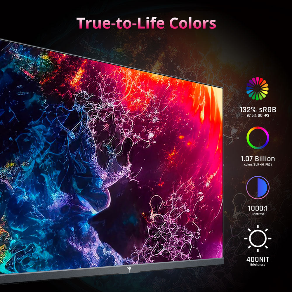 Herní monitor KTC H27P22S 27" s rozlišením 3840x2160 UHD, AUO 7.0, rychlý IPS panel, HDR400, obnovovací frekvence 160 Hz, doba odezvy 1 ms, 132 % sRGB, kompatibilní s FreeSync a G-SYNC, redukce modrého světla, 2x HDMI 2.1, 2x DP 1.4, 1x USB 2.0, nastavitelný stojan a držák VESA