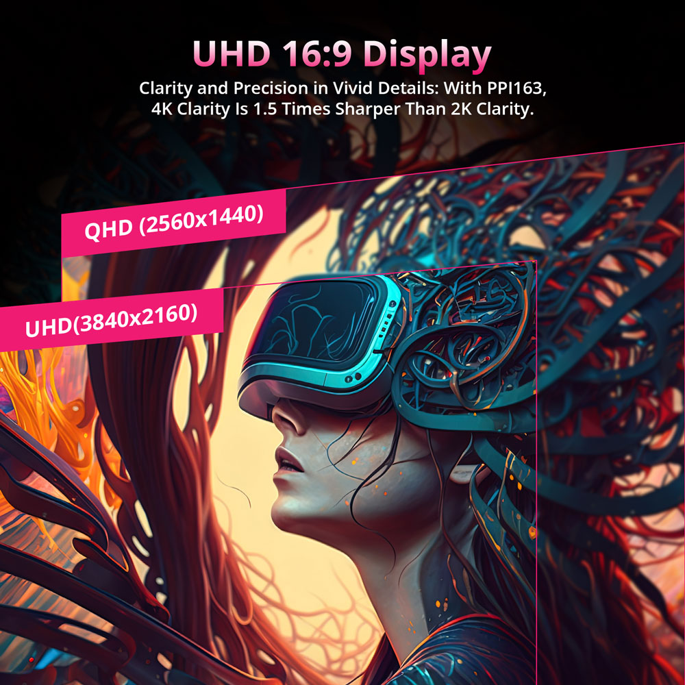 Herní monitor KTC H27P22S 27" s rozlišením 3840x2160 UHD, AUO 7.0, rychlý IPS panel, HDR400, obnovovací frekvence 160 Hz, doba odezvy 1 ms, 132 % sRGB, kompatibilní s FreeSync a G-SYNC, redukce modrého světla, 2x HDMI 2.1, 2x DP 1.4, 1x USB 2.0, nastavitelný stojan a držák VESA