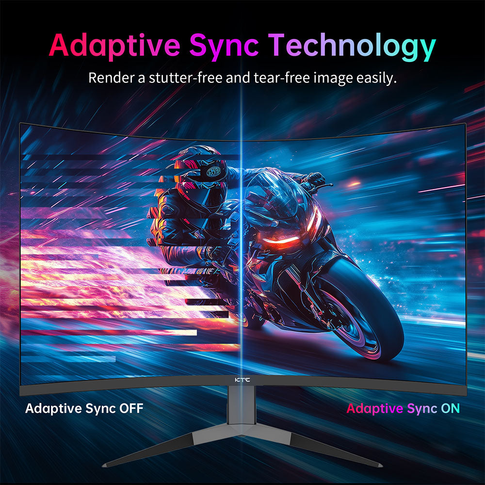 Herní monitor KTC H27S25E, 27palcový displej s rozlišením 2560*1440 QHD CSOT HVA, zakřivení 1000R, obnovovací frekvence 240 Hz, doba odezvy 1 ms MPRT, adaptivní synchronizace, kontrastní poměr 2500:1, držák VESA, nízká hladina modrého světla a bez blikání, 2x HDMI 2.0, 1x DP 1.2, 1x sluchátka