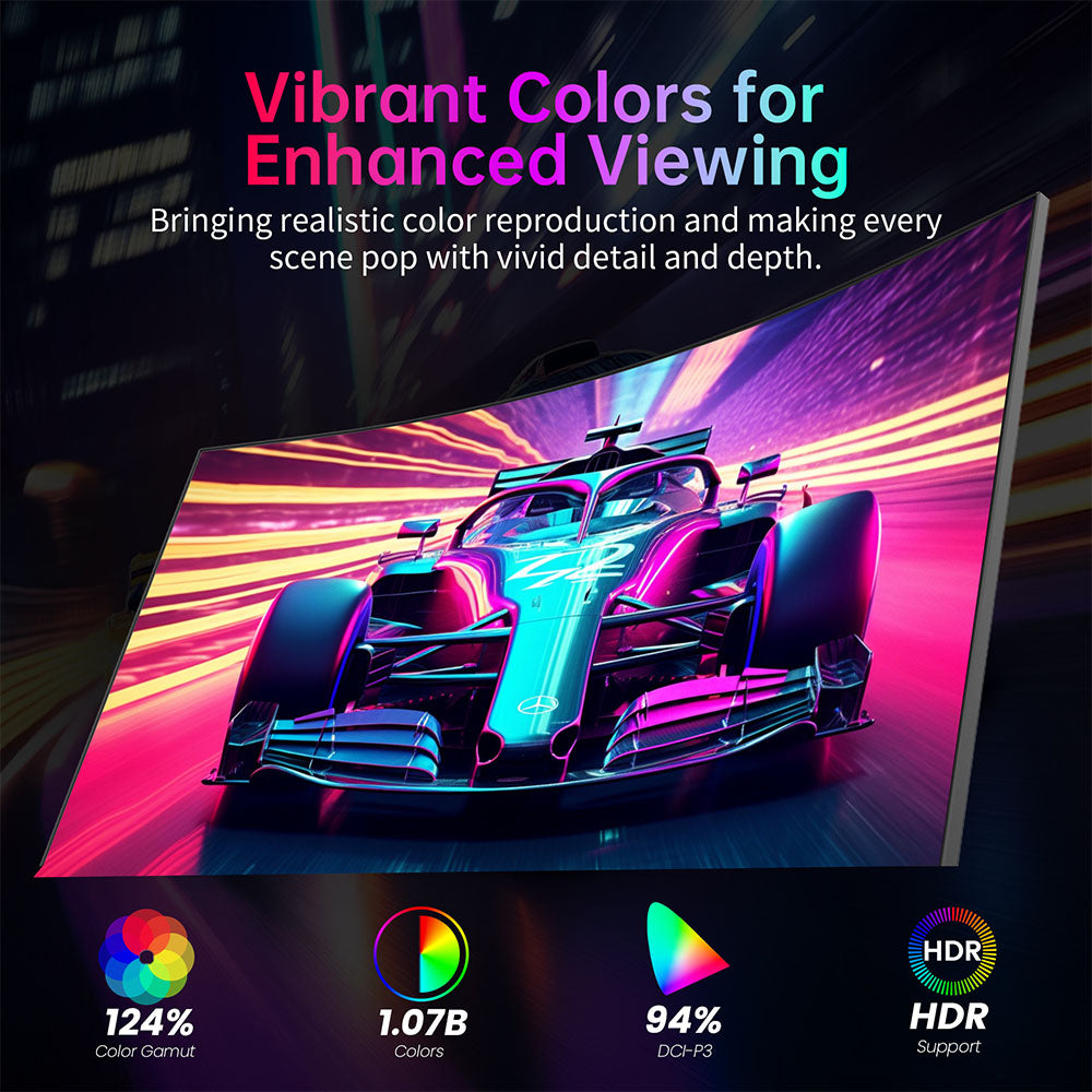 Herní monitor KTC H27S25E, 27palcový displej s rozlišením 2560*1440 QHD CSOT HVA, zakřivení 1000R, obnovovací frekvence 240 Hz, doba odezvy 1 ms MPRT, adaptivní synchronizace, kontrastní poměr 2500:1, držák VESA, nízká hladina modrého světla a bez blikání, 2x HDMI 2.0, 1x DP 1.2, 1x sluchátka