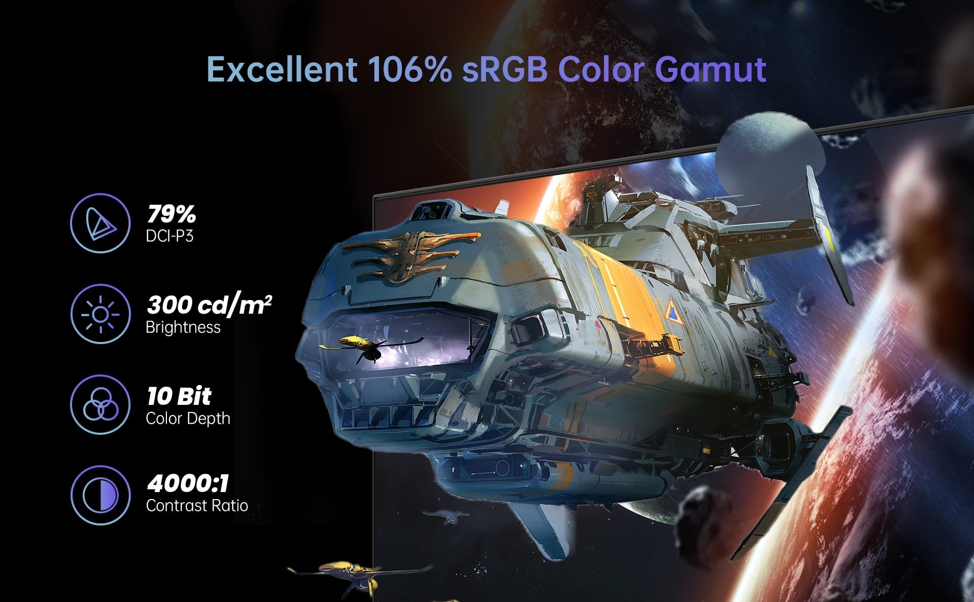 Herní monitor KTC H27V13 s úhlopříčkou 27 palců, 100 Hz, 1920 x 1080, 10 bitů, 106 % sRGB, AdaptiveSync, VESA, nástěnný držák, nastavení náklonu