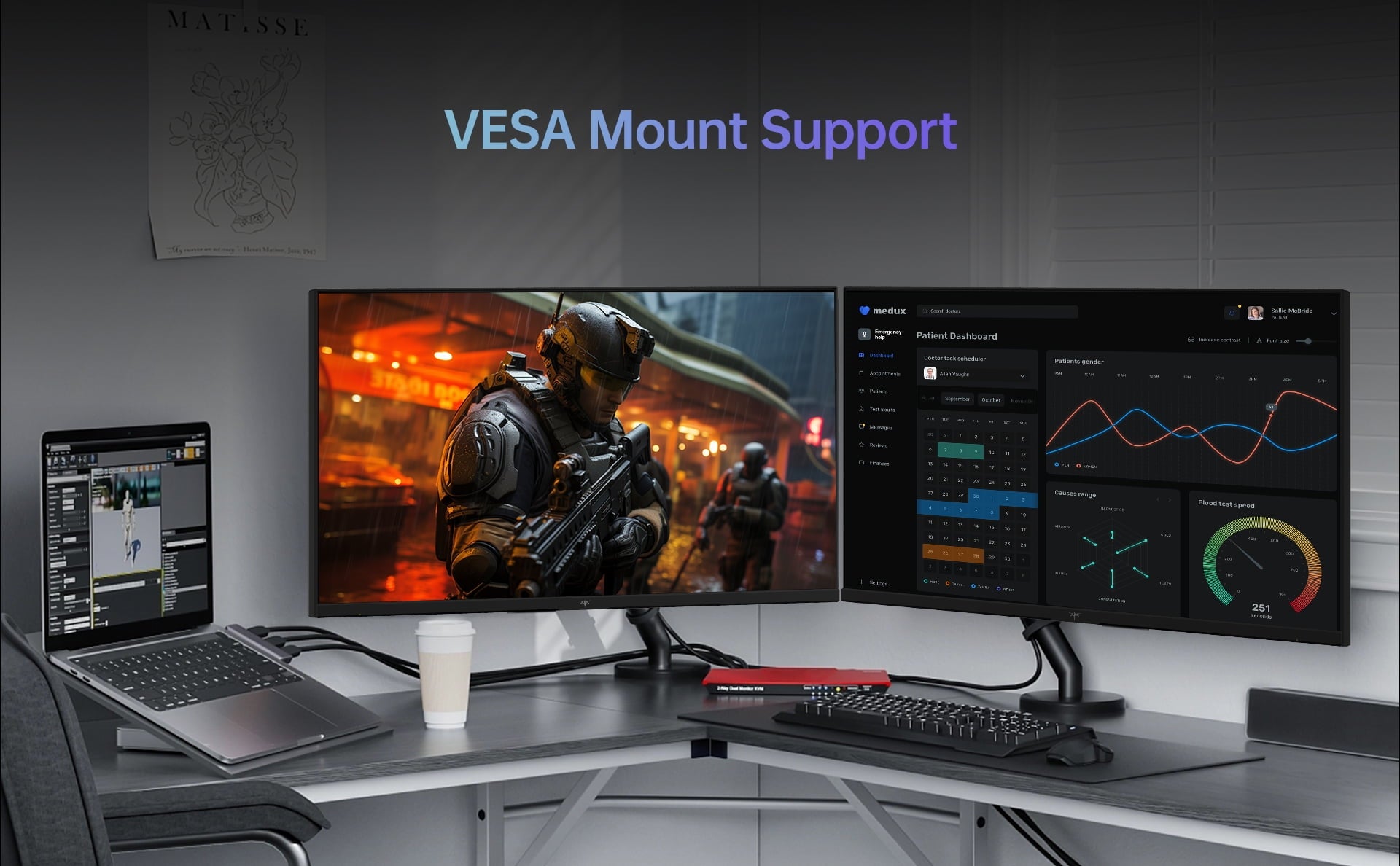 Herní monitor KTC H27V13 s úhlopříčkou 27 palců, 100 Hz, 1920 x 1080, 10 bitů, 106 % sRGB, AdaptiveSync, VESA, nástěnný držák, nastavení náklonu