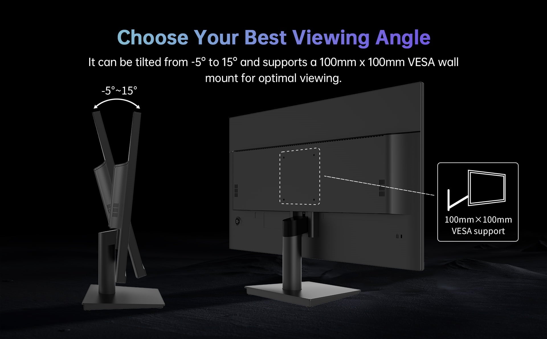 Herní monitor KTC H27V13 s úhlopříčkou 27 palců, 100 Hz, 1920 x 1080, 10 bitů, 106 % sRGB, AdaptiveSync, VESA, nástěnný držák, nastavení náklonu