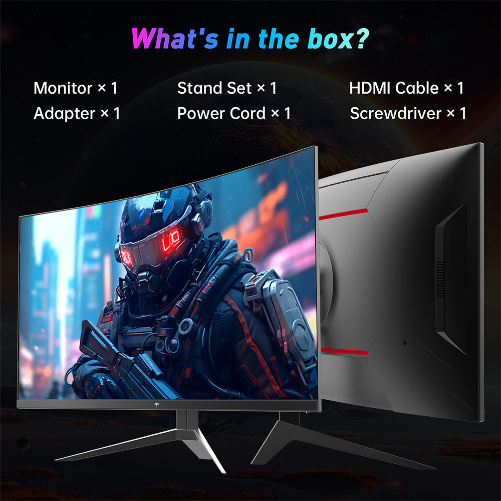 Herní monitor KTC H32S17F s úhlopříčkou 32", zakřivený, 1920*1080, HVA panel, obnovovací frekvence 240 Hz, 125 % sRGB, kontrastní poměr 3500:1, adaptivní synchronizace, HDR10, doba odezvy 3 ms, 2x HDMI 2.0, 1x DP 1.4, 1x USB 2.0, 1x audio, držák VESA, nastavitelný náklon, redukce modrého světla