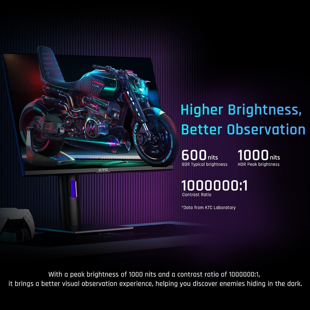 Herní monitor KTC M27P20 Pro s úhlopříčkou 27 palců, mini LED, rozlišení 3840x2160 UHD 160Hz, 4K AUO, rychlý IPS panel, doba odezvy 1 ms MPRT, technologie Quantum Dot HDR 1000, FreeSync a G-Sync, vestavěné reproduktory, USB 3.0 Upstream, 2x HDMI 2.1 DP 1.4, 90W Type-C Audio, KVM, montáž na stěnu, VESA