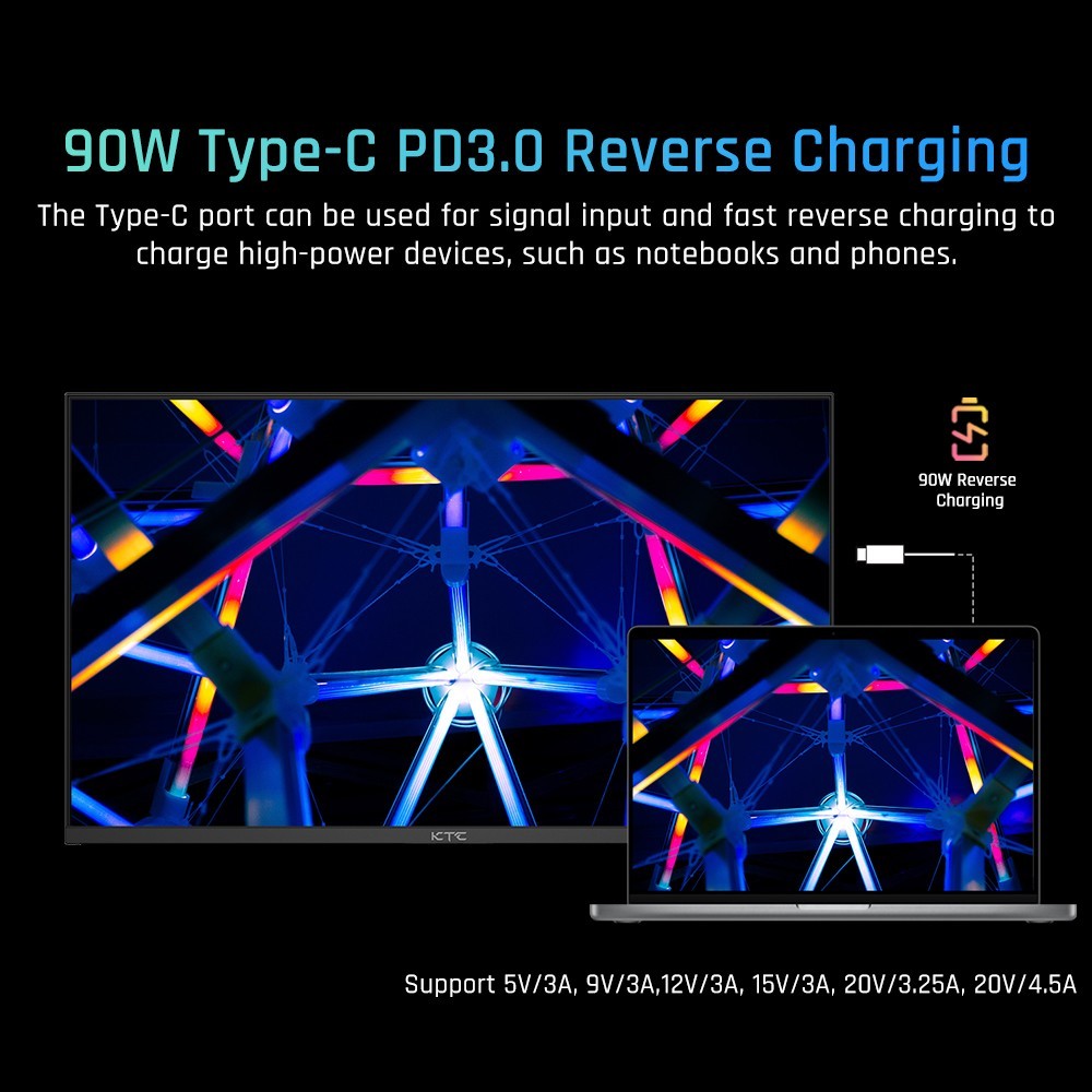 Herní monitor KTC M27P20 Pro s úhlopříčkou 27 palců, mini LED, rozlišení 3840x2160 UHD 160Hz, 4K AUO, rychlý IPS panel, doba odezvy 1 ms MPRT, technologie Quantum Dot HDR 1000, FreeSync a G-Sync, vestavěné reproduktory, USB 3.0 Upstream, 2x HDMI 2.1 DP 1.4, 90W Type-C Audio, KVM, montáž na stěnu, VESA