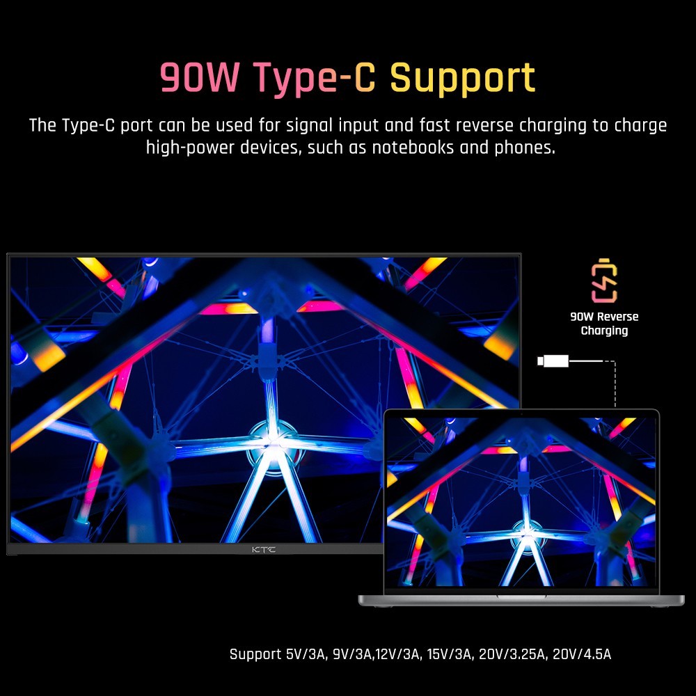 Herní monitor KTC M27T20 27 palců, mini LED, 2560x1440, 2K QHD, 165 Hz, HVA, doba odezvy 1 ms MPRT, technologie Quantum Dot, HDR 1000, kompatibilní s FreeSync G-Sync, vestavěné reproduktory, okolní osvětlení, USB 3.0, upstream, 2x HDMI 2.0, DP 1.4, 90 W, audio typu C, nástěnný držák na KVM