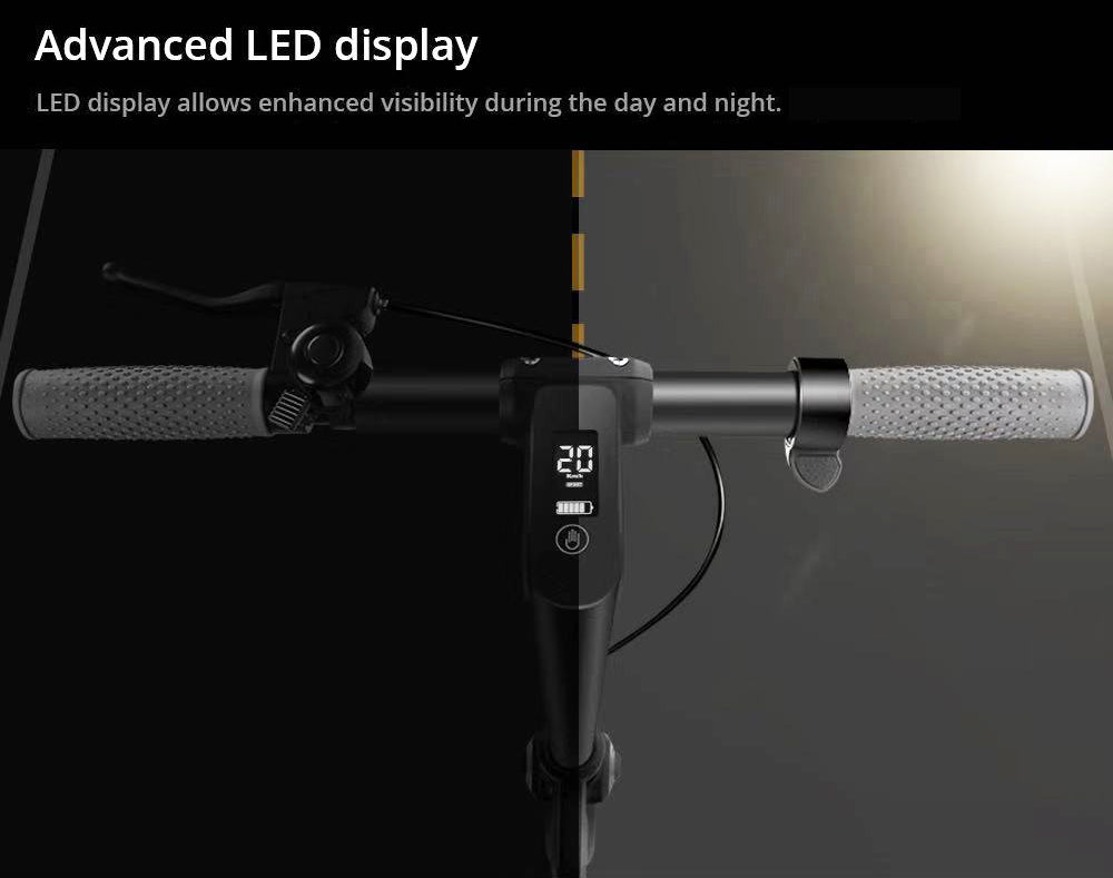 Elektrická koloběžka KUGOO M2 Pro, motor 350 W, baterie 36 V 10 Ah, pneumatiky 8,5 palce, maximální rychlost 30 km/h, dojezd 45 km, mechanická kotoučová brzda, dvojité odpružení, LCD displej