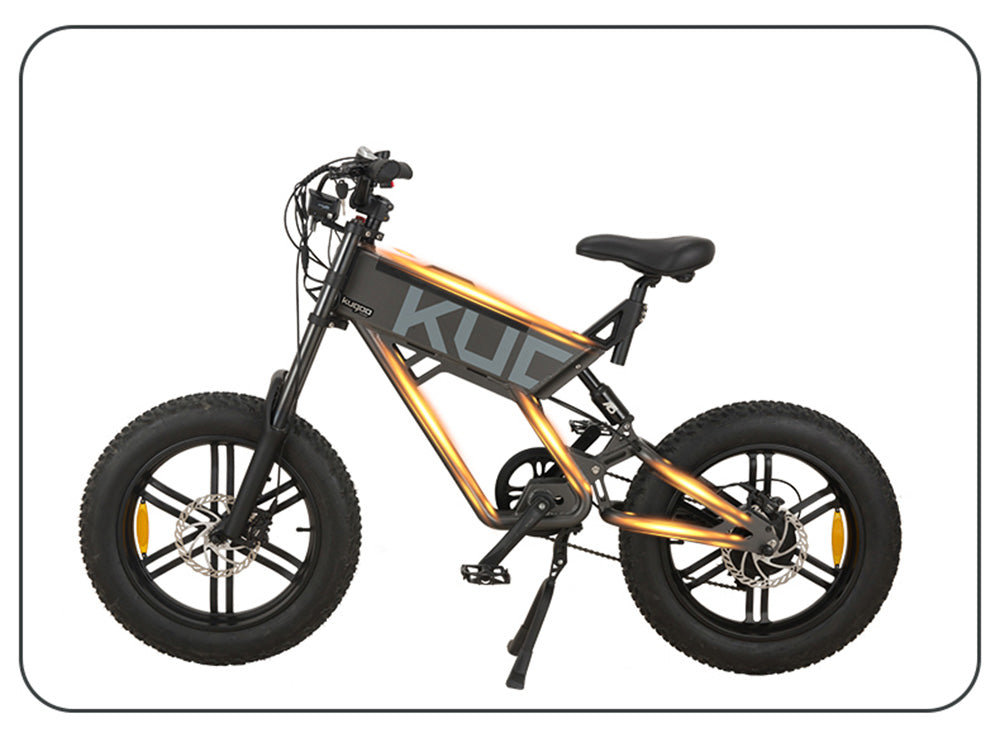 Elektrické kolo KUGOO T01 48V 500W Motor 13Ah Baterie 20X4,0 palce Hydraulické brzdy Dojezd 50-65KM Nosnost 150KG - Černá