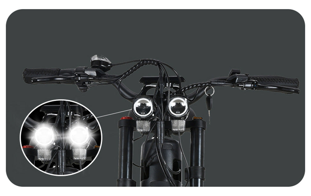 Elektrické kolo KUGOO T01 48V 500W Motor 13Ah Baterie 20X4,0 palce Hydraulické brzdy Dojezd 50-65KM Nosnost 150KG - Černá