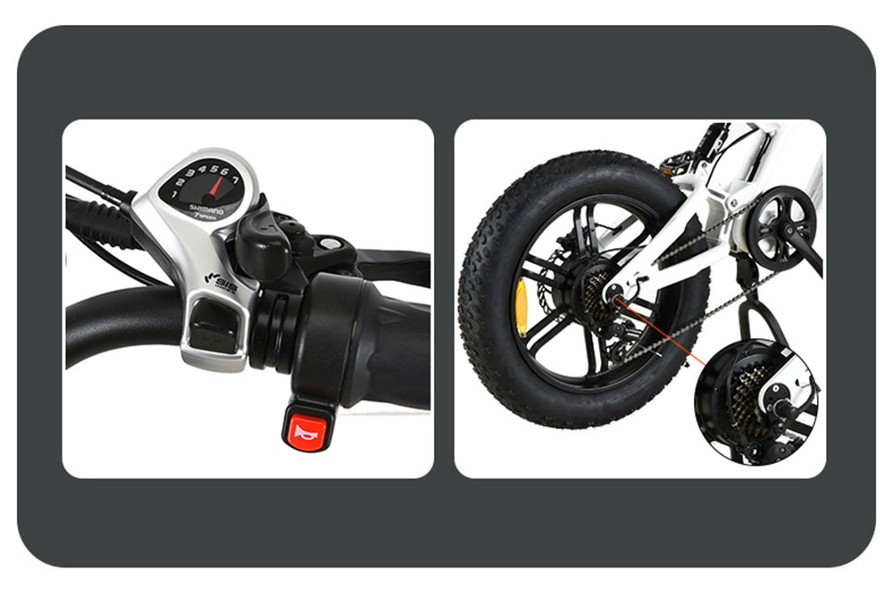 Elektrické kolo KUGOO T01 48V 500W Motor 13Ah Baterie 20X4,0 palce Hydraulické brzdy Dojezd 50-65KM Nosnost 150KG - Černá