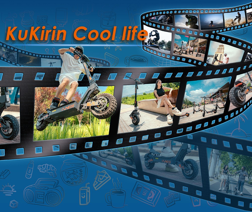 Skládací elektrická koloběžka Kukirin G2, motor 800 W, baterie 48 V 15 Ah, 10palcové pneumatiky, maximální rychlost 45 km/h, dojezd 55 km, dotykový displej, přední a zadní kotoučové brzdy