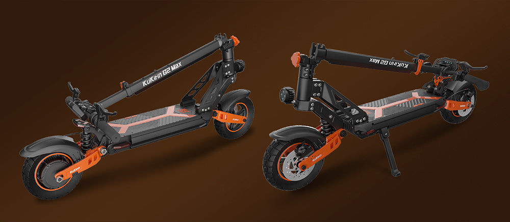 Elektrická koloběžka KuKirin G2 Max, 10palcové terénní pneumatiky, motor 1000 W, maximální rychlost 55 km/h, baterie 48 V 20 Ah, dojezd 80 km, maximální zatížení 120 kg, odnímatelné sedadlo, nastavitelná výška