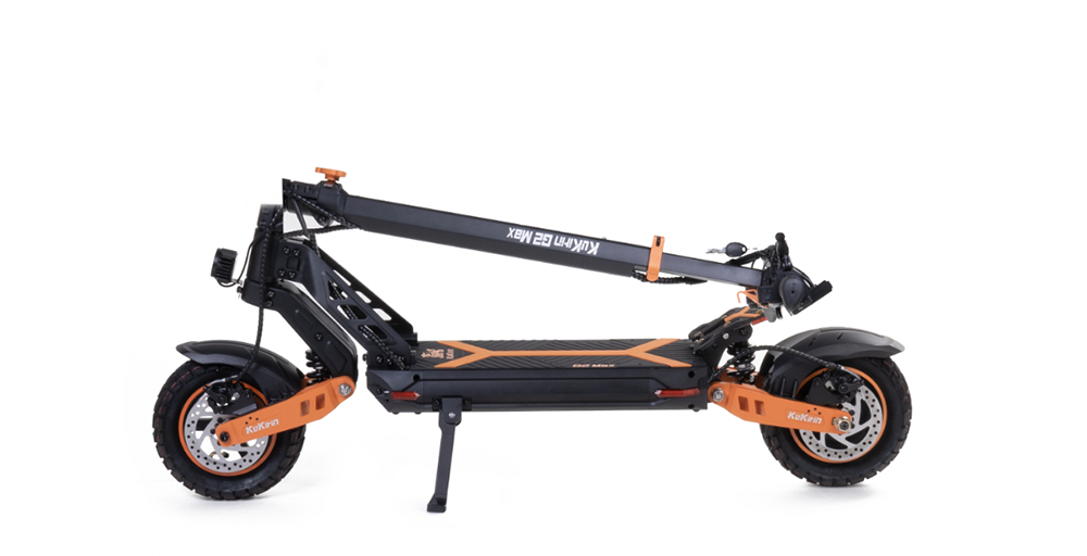Elektrická koloběžka KuKirin G2 Max, 10palcové terénní pneumatiky, motor 1000 W, maximální rychlost 55 km/h, baterie 48 V 20 Ah, dojezd 80 km, maximální zatížení 120 kg, odnímatelné sedadlo, nastavitelná výška