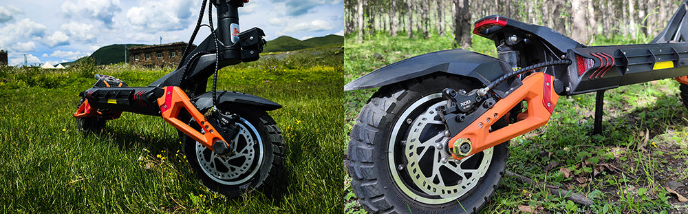 KuKirin G3 Pro 2024 verze 1200W*2 motor terénní elektrická koloběžka 10palcové pneumatiky 52V 23,2Ah vyměnitelná baterie dojezd 80 km maximální rychlost 65 km/h dvojitý hydraulický tlumič nárazů vodotěsnost IP54 dvojitá hydraulická brzda