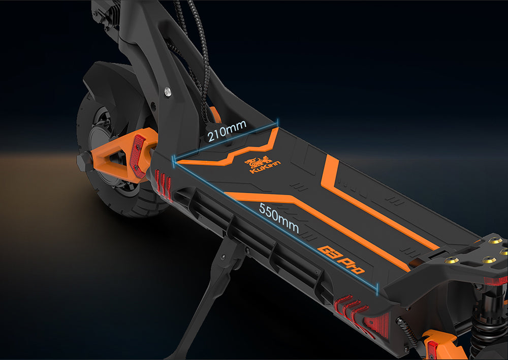 KuKirin G3 Pro 2024 verze 1200W*2 motor terénní elektrická koloběžka 10palcové pneumatiky 52V 23,2Ah vyměnitelná baterie dojezd 80 km maximální rychlost 65 km/h dvojitý hydraulický tlumič nárazů vodotěsnost IP54 dvojitá hydraulická brzda