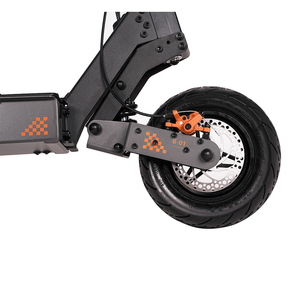 Terénní elektrická koloběžka KuKirin G4 vylepšené verze s motorem 2000 W, baterií 60 V 20 Ah, dojezdem 75 km, maximální rychlostí 70 km/h, 11palcovými vakuovými pneumatikami, směrovými světly - černá