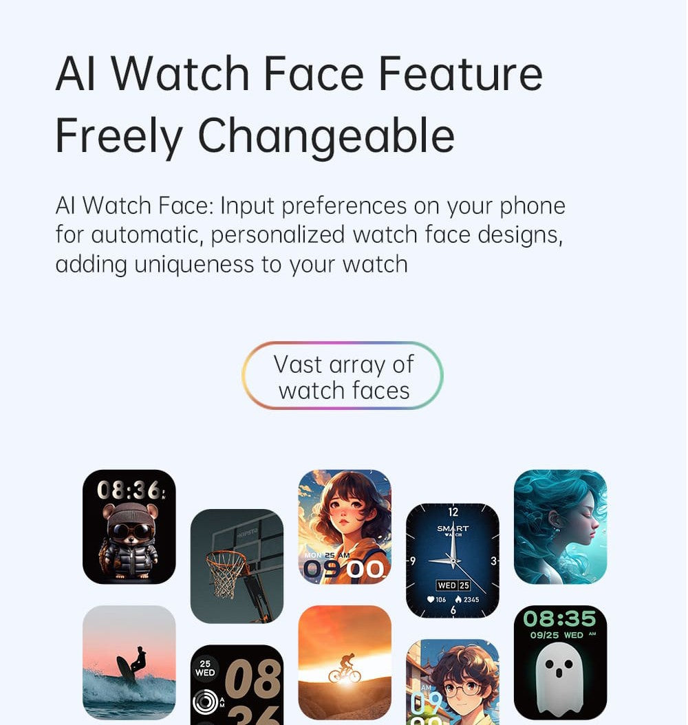 Chytré hodinky KUMI KU7, 1,96" AMOLED displej, Bluetooth volání, monitorování zdraví, informace o akciovém trhu, 100 sportovních režimů - černé