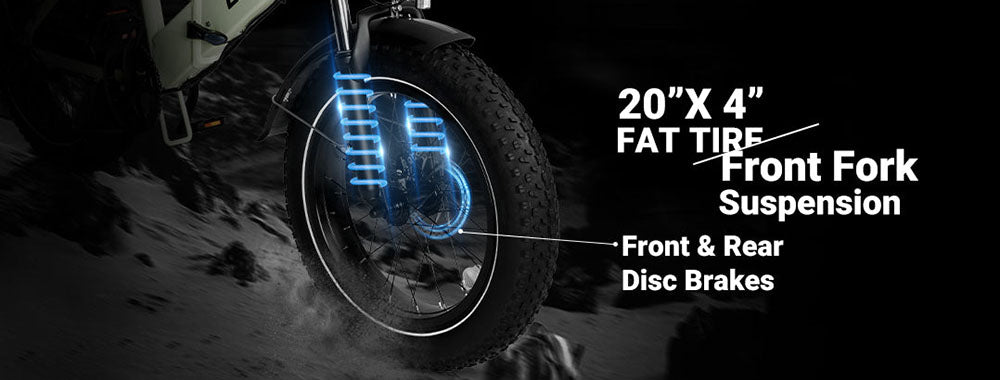 Elektrokolo LAIFOOK Cityfun S, bezkartáčový motor 250 W, baterie 48 V 10,4 Ah, tlusté pneumatiky 20 x 4,0 palce, maximální rychlost 25 km/h, dojezd 70 km, mechanická kotoučová brzda, řazení Shimano 7 rychlostí, LCD displej - černé