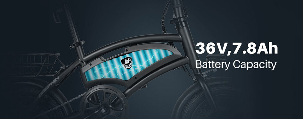 Skládací elektrické kolo LAIFOOK Dolphin, motor 250 W, baterie 36 V 7,8 Ah, pneumatiky 14 palců, maximální rychlost 25 km/h, dojezd 40 km, kotoučové brzdy, LCD displej - bílé