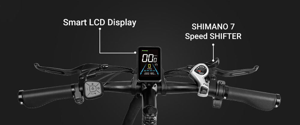 Elektrokolo LAIFOOK Seeker, motor 250 W, baterie 36 V 9 Ah, pneumatiky 26 palců, maximální rychlost 25 km/h, dojezd 60 km, odpružená přední vidlice, kotoučové brzdy, SHIMANO 7 rychlostí, LCD displej - černé