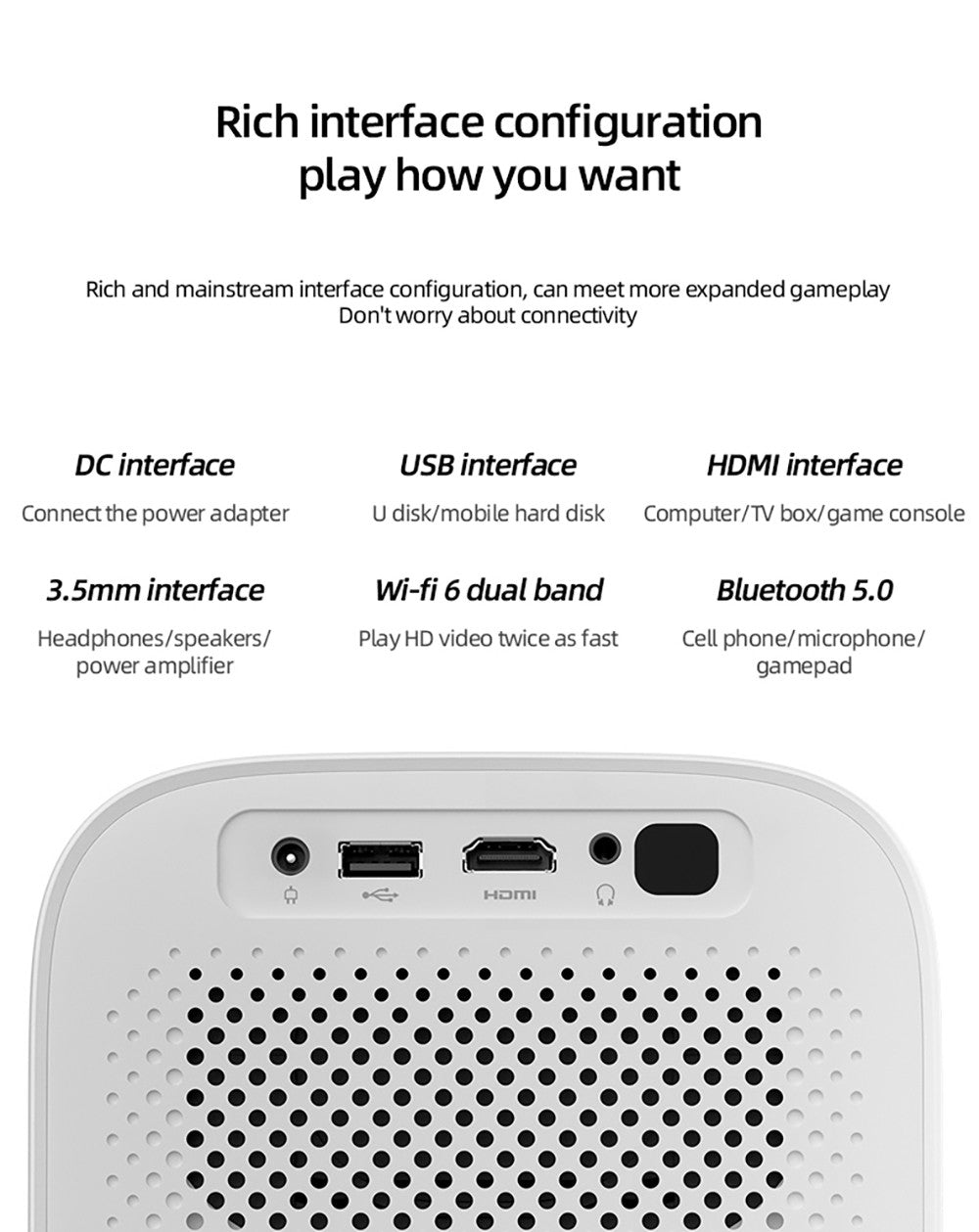 Projektor Lenovo Xiaoxin 100S, 650 ANSI, 1080P, automatické ostření, 2x5W reproduktor, WiFi 6, Bluetooth 5.0