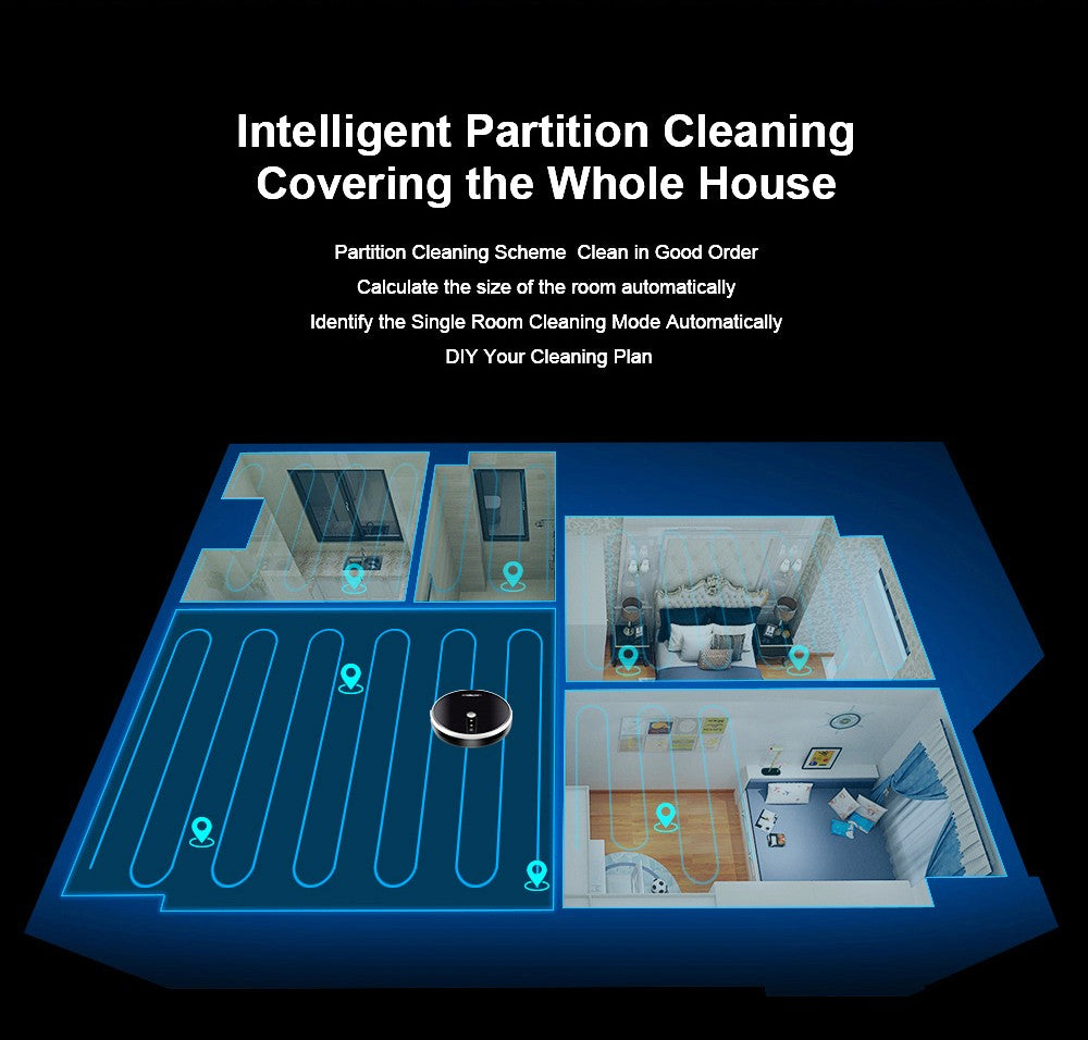 Robotický vysavač LIECTROUX C30B 6000Pa Sání s AI mapovou navigací 2500mAh baterie Inteligentní oddíl Elektrická nádrž na vodu Ovládání APP - Černá